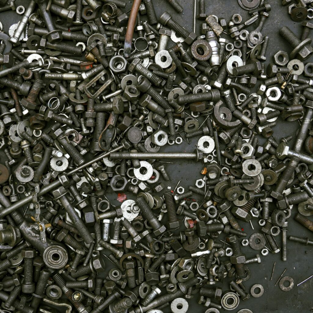 Assorted nuts, bolts and washers