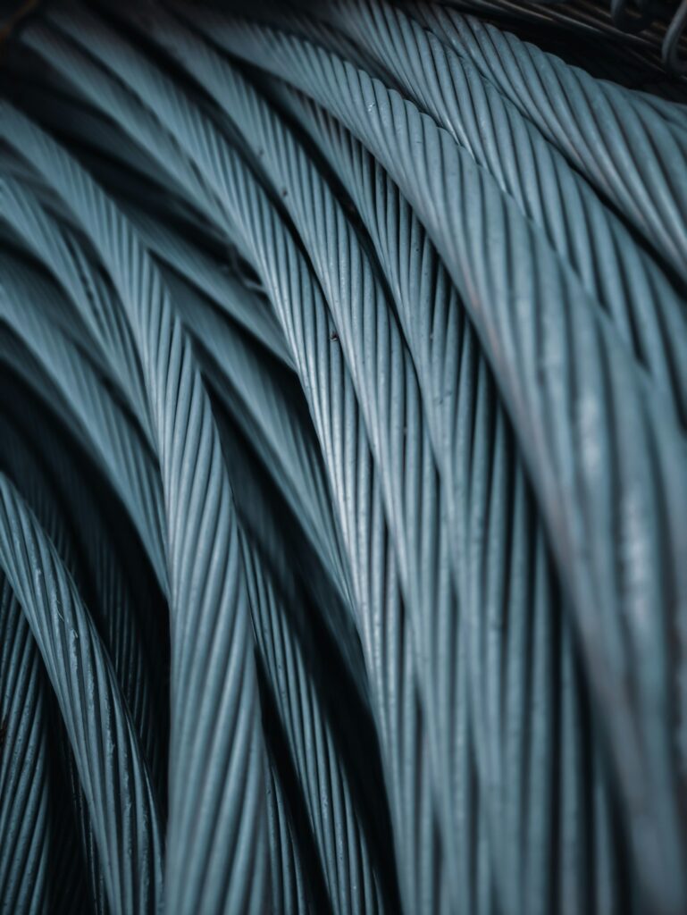 Close-up of steel wire